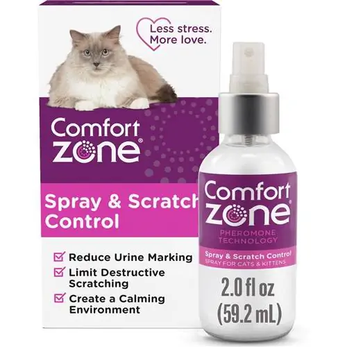 Spray de zona de conforto e spray calmante para controle de arranhões para gatos (1)