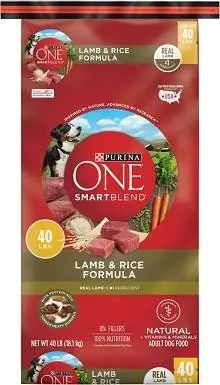 8Purina ONE SmartBlend lamba- ja riisiga täiskasvanud koera kuivtoit