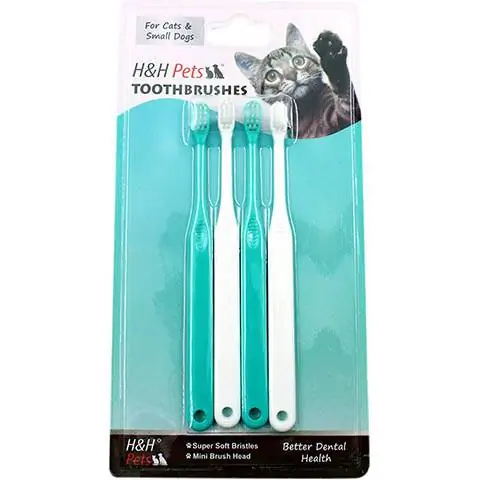 Conjunto de escova de dentes para cães e gatos pequenos H&H Pets