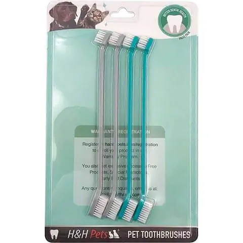 Conjunto de escova de dentes para cães e gatos H&H Pets