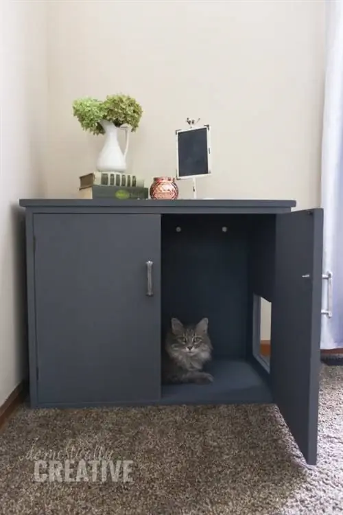 DIY kattlåda skåp