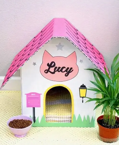 DIY Cardboard Cat House