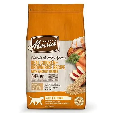 Merrick Classic He althy Grains Tunay na Manok at Brown Rice Dry Dog Food