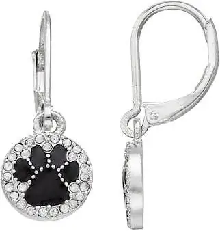 Paw Circle Drop Earrings