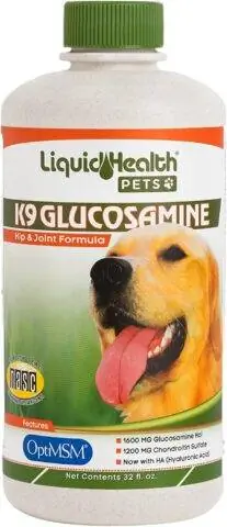 ፈሳሽ ጤና የቤት እንስሳት ኦሪጅናል K9 Glucosamine ውሻ ማሟያ