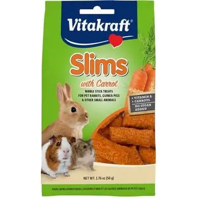 „Vitakraft Slims“skanėstai su morkomis traškiais nibble Stick mažų gyvūnų skanėstais