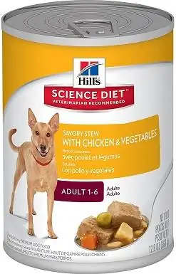 4Hills Science Diet pre dospelých slaný guláš s kuracím mäsom a zeleninou v konzerve pre psov