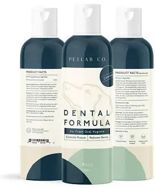 Petlab Co. Dental Wash Enjuague bucal y limpiador de dientes para perros