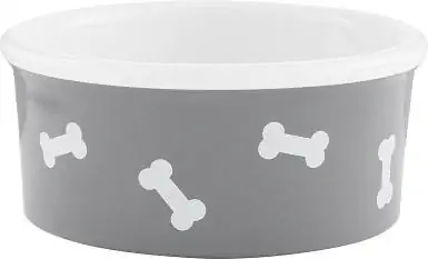 Signature Housewares Bones Ceramic Dog Bowl