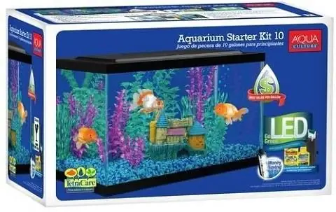 Kit de démarrage pour aquarium Aqua Culture 10 gallons avec LED