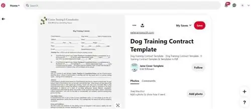 contrato de treinamento de cães do pinterest