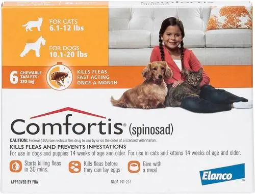 Comfortis Comprimido Mastigável para Cães_laranja