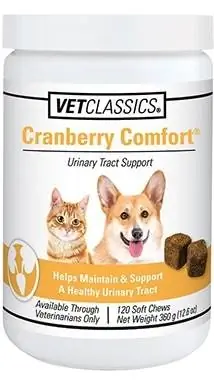 VetClassics Cranberry Comfort საშარდე გზების დამხმარე ძაღლისა და კატის დანამატი