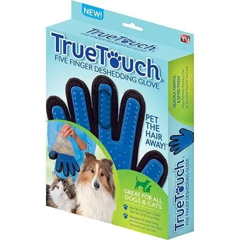 Som sett på TV True Touch Five Finger Pet Deshedding Glove