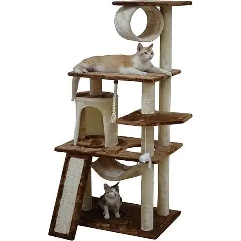 Go Pet Club 53 inch Arborele și apartamentul pentru pisici din blană artificială