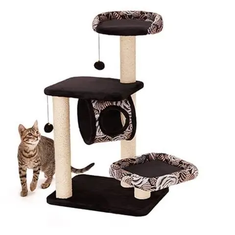 MidWest Feline Nuvo Tower 50,5 inç Taklit Kürk Kedi Ağacı ve Daire