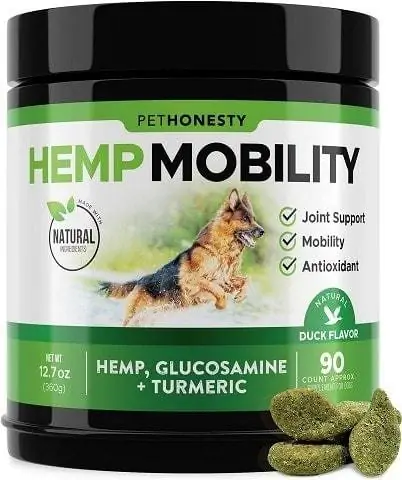 PetHonesty Hemp Mobility Snacks Hip + Joint Support Suplement Soft Chews Dog