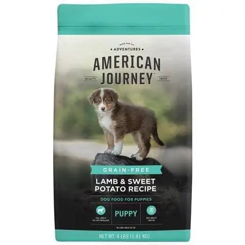 Comida seca sem grãos de cordeiro e batata-doce American Journey para cachorros