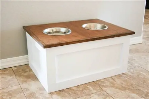 DIY Dog Food Station พร้อมที่เก็บของ