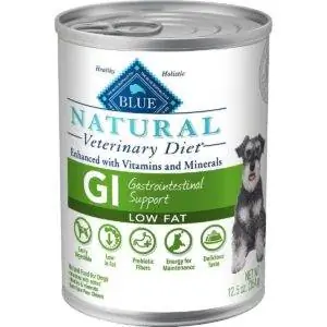 Blue Buffalo Natural Veterinary Diet GI Soutien gastro-intestinal Nourriture humide pour chiens sans céréales à faible teneur en matières grasses (1)