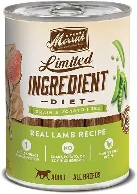 1Merrick Limited Ingredient Diet Grain Free Wet Dog Food Real Lamb Receta