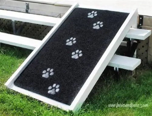 Rampa para perros al aire libre de bricolaje para escaleras