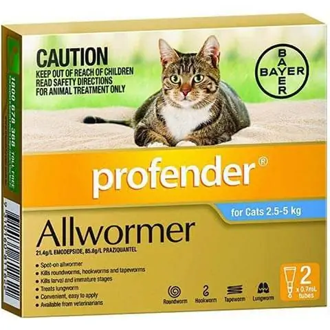 Širokospektrálna kontrola Profender Cat Allwormer