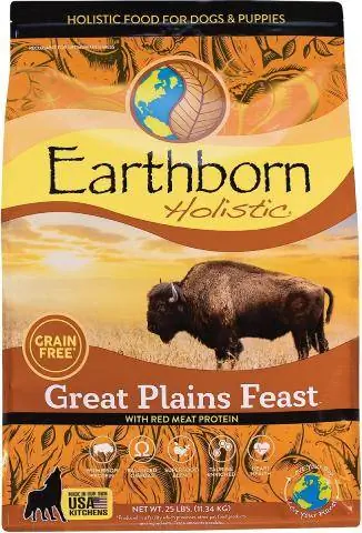 Earthborn Holistic Great Plains เลี้ยงอาหารสุนัขแบบแห้ง