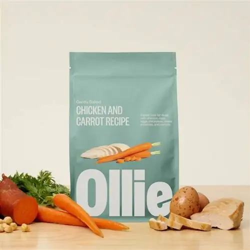 Ollie sanft gebackenes Hühnchen und Karottenrezept für Hundefutter im Beutel