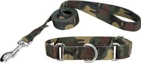 5Country Brook Design Woodland Camo Polyester Martingale ძაღლის საყელო და საყელო