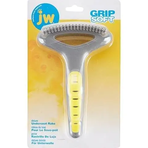 JW Pet Gripsoft Double Row pavilnio grėblys