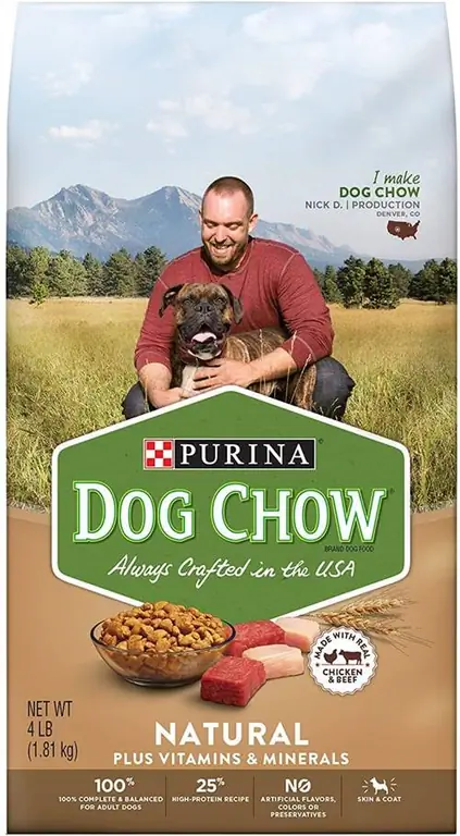 Suha hrana za odrasle pse Purina Dog Chow Natural s pravim piščancem in govedino