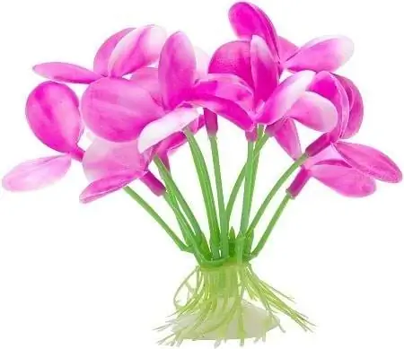 8Plante en plastique pour aquarium orchidée rose Marina Betta