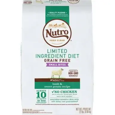 Nutro Limited Ingredient Diet Sensitive Support avec du vrai agneau et de la patate douce sans grains