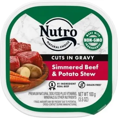 Nutro Grain-Free Simmered Beef & Potato Stew Cuts in Gravy Dog Food Trays